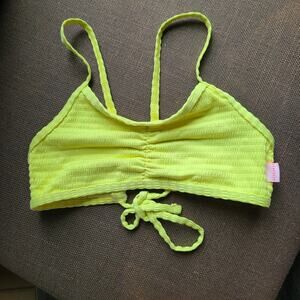 Seafolly Girls Yellow BIkini‎ Swim Suit Top Size 8 NWOT Tie back
